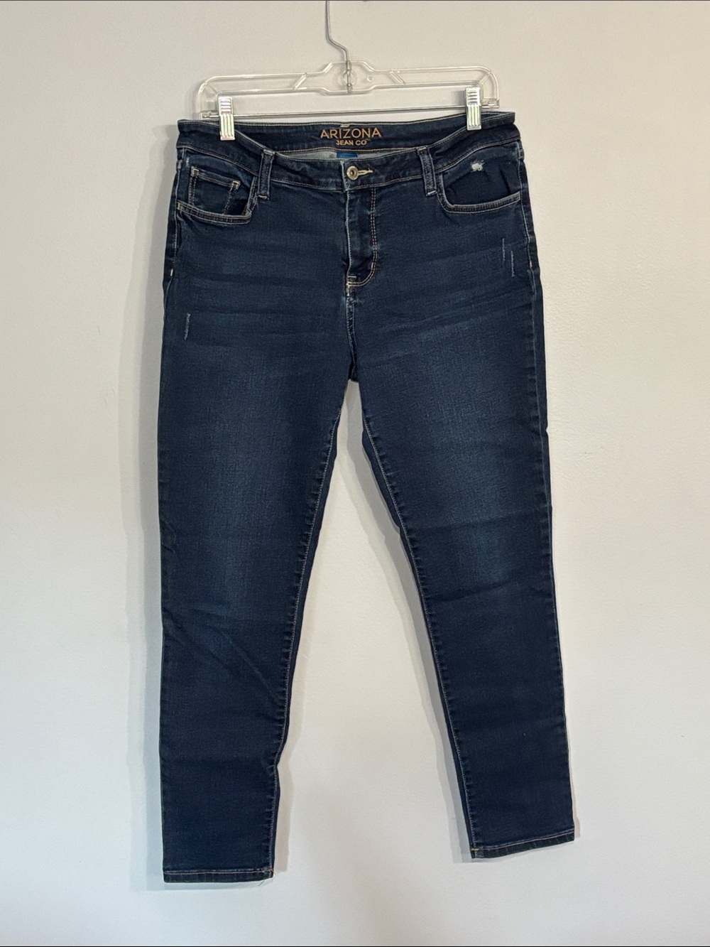 ARIZONA JEAN CO. Dark Wash Juniors Stretch Blue Denim Jeggings Jeans Skinny 13